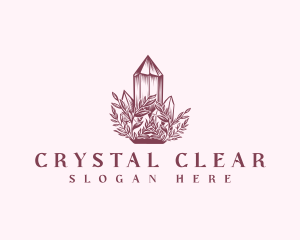 Floral Crystal Gem logo design