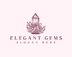 Floral Crystal Gem logo design