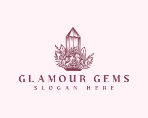 Floral Crystal Gem logo design