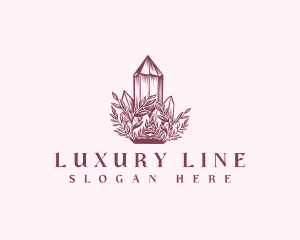 Floral Crystal Gem logo design