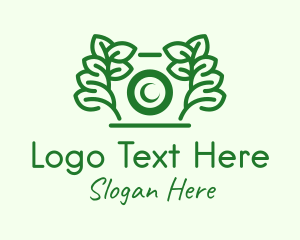 Green Camera Leaf  logo