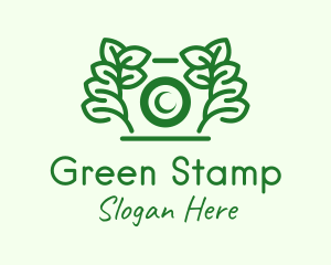 Green Camera Leaf  logo design