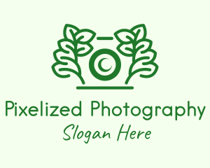 Green Camera Leaf  logo design