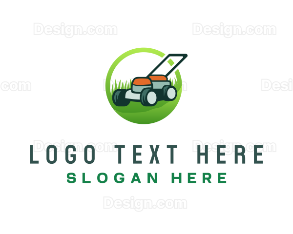 Grass Lawn Mower Logo