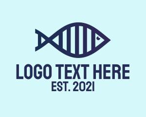 DNA Fish Outline  logo design