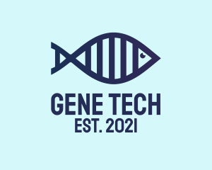 DNA Fish Outline  logo design