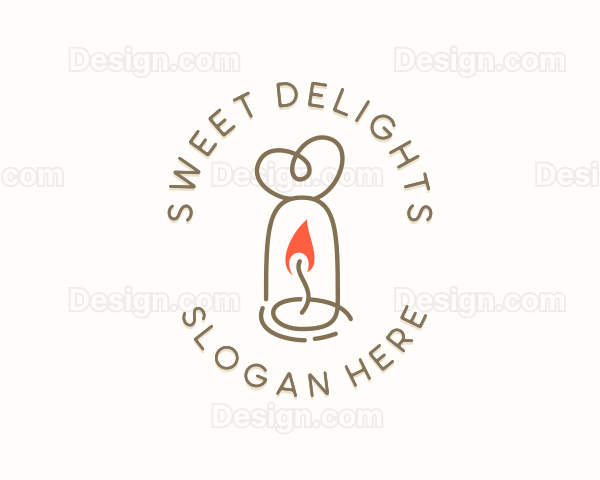 Heart Candle Decoration Logo