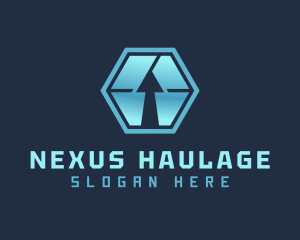 Hexagon Arrow Freight logo design