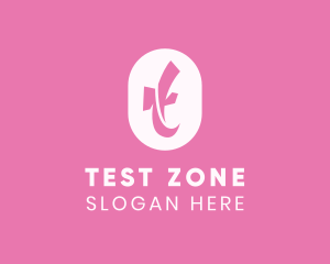 Pink Feminine Letter T logo design