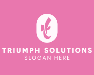 Pink Feminine Letter T logo design