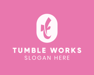 Pink Feminine Letter T logo design