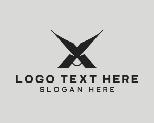 Oxen Horn Letter X logo design