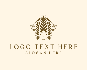 Organic Woman Chef logo design