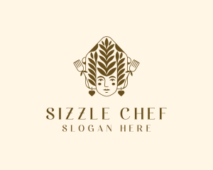 Organic Woman Chef logo design