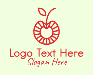 Minimalist Red Cherry  Logo