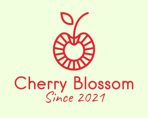 Minimalist Red Cherry  logo design