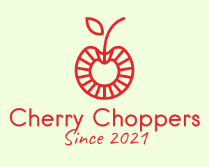 Minimalist Red Cherry  logo design