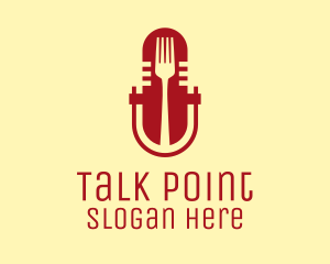 Fork Microphone Talk Show  logo design