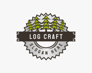 Tree Saw Logging logo design