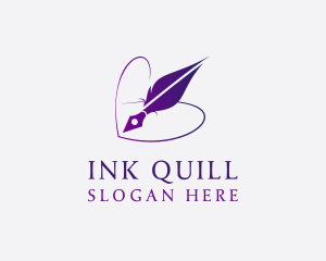 Publisher Quill Heart logo design