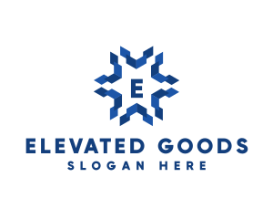 Geometric Snowflake Technology logo design