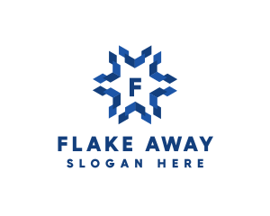 Geometric Snowflake Technology logo design