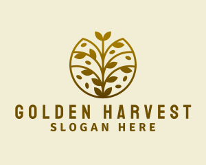 Golden Leaves Garden logo design