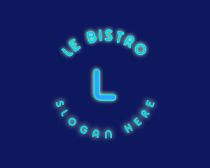 Neon Lights Bistro Club logo design