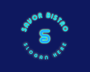 Neon Lights Bistro Club logo design