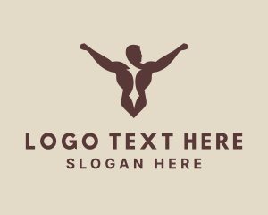 Brown Muscular Body logo design