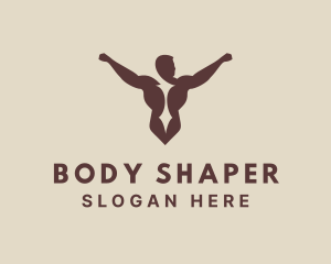 Brown Muscular Body logo design