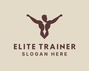 Brown Muscular Body logo design