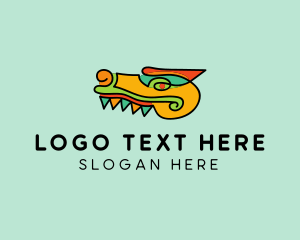 Multicolor Aztec Crocodile logo