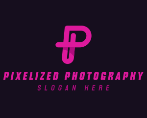 Marketing Media Tech letter P logo design