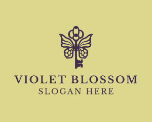 Violet Butterfly Key logo design