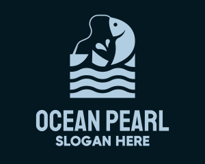 Seafood Fishing Ocean logo design