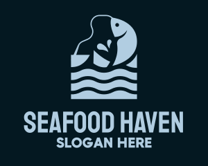 Seafood Fishing Ocean logo design