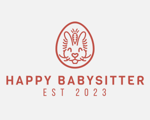 Happy Easter Bunny logo design