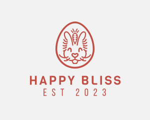 Happy Easter Bunny logo design