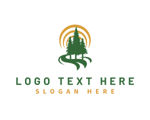 Nature Forest Hiking logo design