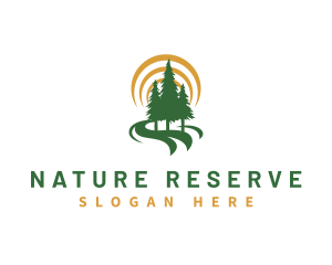 Nature Forest Hiking logo design