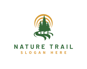 Nature Forest Hiking logo design