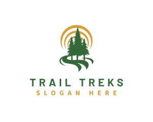 Nature Forest Hiking logo design