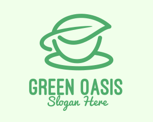 Green Herbal Tea Cup logo design