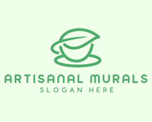 Green Herbal Tea Cup logo design