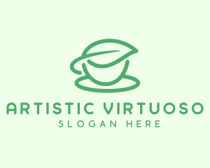 Green Herbal Tea Cup logo design