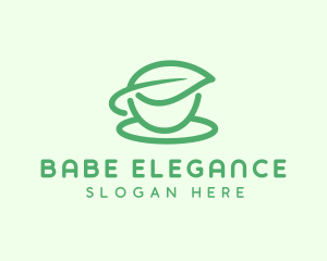 Green Herbal Tea Cup logo design