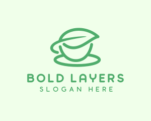 Green Herbal Tea Cup logo design