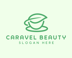 Green Herbal Tea Cup logo design