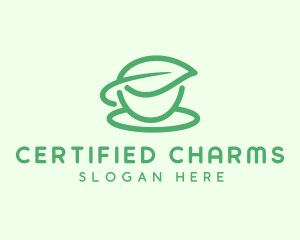 Green Herbal Tea Cup logo design